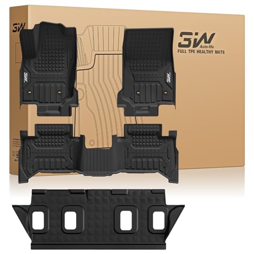 3W Floor Mats Fit for Toyota 4 Runner Fuel 2025 2026 5 Seats(Not for Hybrid EV & i-Force Max), TPE All Weather Custom Fit Floor Liner & 2nd Row Under Seat Mat for SR5/TRD/Limited 6th gen 4Runner - style: 6. 4Runner Gas 5Seat|25-26|Floor Mats