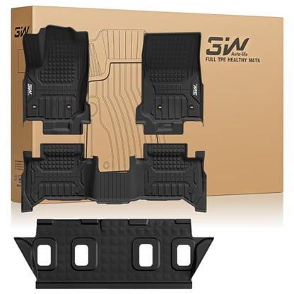 3W Floor Mats Fit for Toyota 4 Runner Fuel 2025 2026 5 Seats(Not for Hybrid EV & i-Force Max), TPE All Weather Custom Fit Floor Liner & 2nd Row Under Seat Mat for SR5/TRD/Limited 6th gen 4Runner - style: 6. 4Runner Gas 5Seat|25-26|Floor Mats