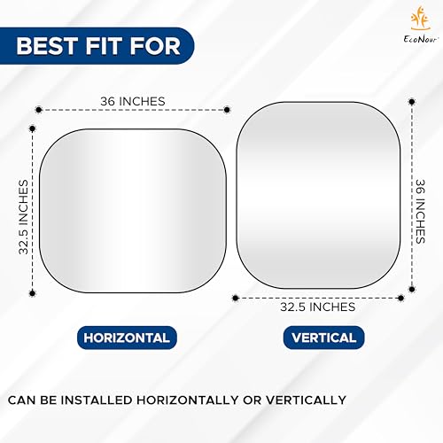 EcoNour 2-Piece Foldable Truck Window Sun Shade, Blocks UV Rays & Heat, Keeps Interior & Dashboard Cool, Durable Automotive Interior Accessory, Large Fit – (32.5" L x 36" W) - size: Large