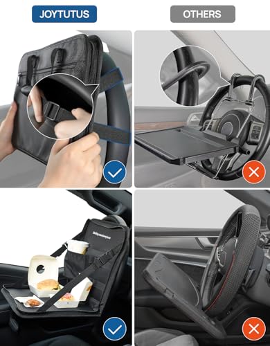 JOYTUTUS Steering Wheel Tray, Multifunctional Laptop Desk, Back Seat Headrest Table for Eating, Fit for Large Vehicles, Like Trucks, Pickups, Semi-Trailers - size: Large