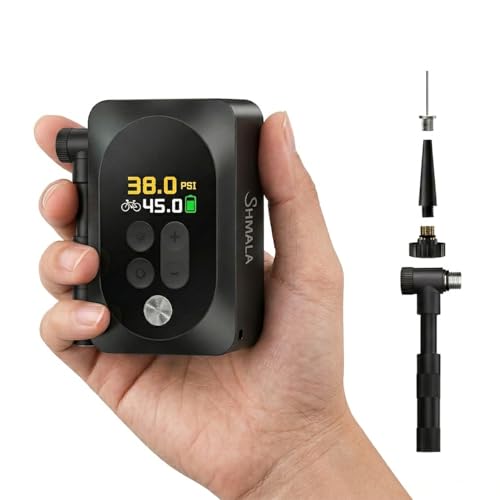 Mini Electric Bike Pump, 120g Ultra-Light 150 PSI Portable Bike Tire Inflator with Digital Gauge, USB-C Rechargeable Auto-Stop, Presta & Schrader for Road Mountain E-Bike - color: Mini Black