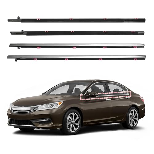 ItranMc Window Molding Trim for 2013-2018 Honda Accord,4-Door Sedan,Chrome Outer Door Weatherstrip Window Seal Belt,Replace#72410-T2A-A01 72450-T2A-A01 72910-T2A-A01 72950-T2A-A01 - style: Accord 2013-2018