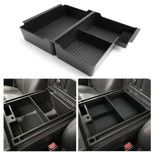 for Center Console Armrest Organizer Tray ABS Materials Compatible with 2007–2013 Chevrolet Silverado/Sierra/Yukon&Yukon XL/Tahoe/Suburban/Avalanche–Jump Seats - color: Silverado/Sierra/Yukon/Tahoe/Suburban 07-13