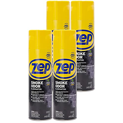 Zep Smoke Odor Eliminator Aerosol, Clear, 16 oz (Pack of 4) ZUSOE16 - Eliminate Cannabis (Marijuana) and Tobacco Odors - size: 16 Fl Oz (Pack of 4)