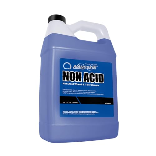 Nanoskin Non Acid Professional Wheel & Tire Cleaner 1 Gallon – Works with Brush | Car Wash Cleaning Spray for Detailing | Removes Brake Dust, Oil, Dirt, Light Corrosion - size: 128 Fl Oz (Pack of 1)