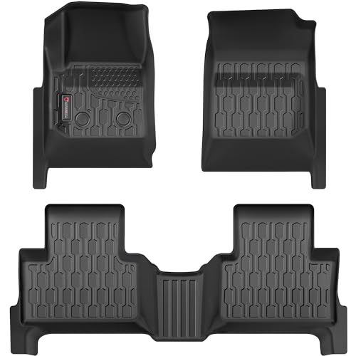 Floor Mats Compatible with 2015-2022 Chevy Colorado/GMC Canyon Crew Cab, All Weather TPE Floor Liners, Custom Fit Car mats, 1st & 2nd Row, Black - style: Chevy Colorado 2015-2022