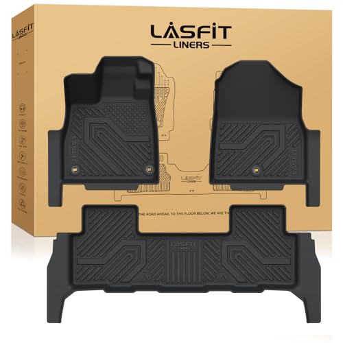 LASFIT Floor Mats for Honda Passport 2026, Extended Door Sill Coverage All Weather TPE Custom Fit Passport Floor Liner Accessories, 1st & 2nd Row, Black - style: 7）For Honda Passport | 2026 | 1st & 2nd Row