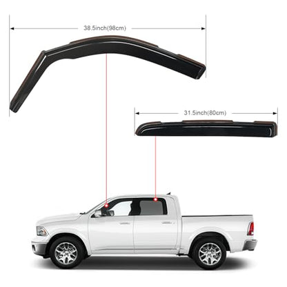 Nilight in Channel Rain Guards for Dodge RAM 1500 2019-2026 Crew Cab Side Window Vent Visors for Rainy Weather, Highway Driving, Sun Glare & Wind Noise Reduction-4pcs - size: RAM 1500 2019-2026 Crew Cab