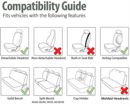 FH Group Car Seat Covers Full Set Neoprene - Universal Fit, Automotive Low Back Front Seat Covers, Airbag Compatible, Split Bench Rear Seat, Washable Seat Cover for SUV, Sedan Black - color: Black, style: Full Set