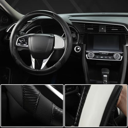 West Llama Microfiber Leather Car Steering Wheel Cover for Kia,14.5-15 inch (Black-Standrad Size) - color: D-Black