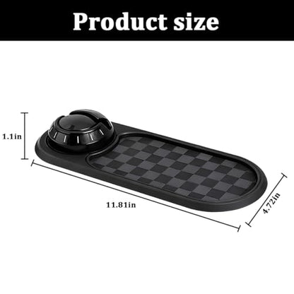 Car Dash Anti-Slip Pad, 3-in-1 Rotatable Dash Non-Slip Mat with Phone Holder & Temporary Parking Number, Multifunctional Dashboard Grip Mat for Key Gadgets, Universal Fit (Gray/Black) - color: Gray/Black
