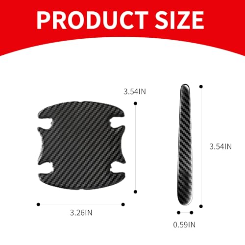 1 Pack 8 Pcs Car Door Handle Protector Reflective Stickers Universal Auto Door Handle Paint Guard Cover, Self-Adhesive Fits Fou Most Vehicle (Carbon Fiber Black) - color: Carbon Fiber Black