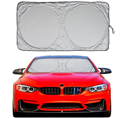 Car Sun Shade with Storage Pouch by A1 Sunshades Shield Protector Blocker Retractable Cover Sunscreen Auto Interior Accessories Visor Small - size: Small