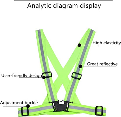 Reflective Vest with Hi Vis Bands Fully Adjustable & Multi-Purpose: Running, Cycling, Motorcycle Safety Dog Walking High Visibility Neon Orange 1PCS