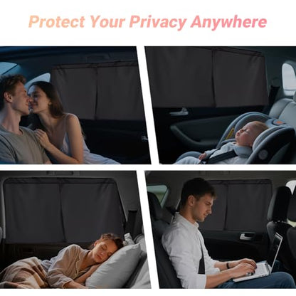 Magnetic Car Window Shades for Baby - Dual-Layer Sun Protection Car Curtains for Rear Side Windows - 2 in 1 Side Window Sun Shade with Enhanced UV Block and Privacy Protection, Fits Most Cars