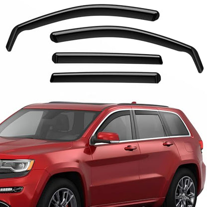 in-Channel Rain Guards Fit for Jeep Cherokee 2014-2023 Black Extra Durable Shatterproof Side Window Deflectors, Vent Window Visors, Wind Deflectors - 4 PCS - size: Fit for Jeep Cherokee 2014-2023 in Channel
