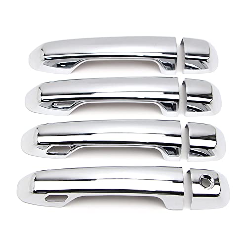 Dreamseek Door Handle Cover for Toyota Land Cruiser Prado J150 J200 LC200 Lexus GX460 2010-2022 Molding Chrome Exterior Trim Decoration Protector Cap w/Smart Keyhole