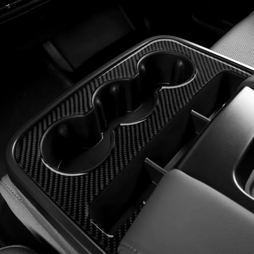 Car Front Cup Panel Sticker Cover Interior Trim Carbon Fiber Decal for Chevrolet Silverado/GMC Sierra 1500 2500HD 3500HD 2014-2018 Accessories - color: Front Cup Panel
