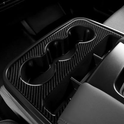 Car Front Cup Panel Sticker Cover Interior Trim Carbon Fiber Decal for Chevrolet Silverado/GMC Sierra 1500 2500HD 3500HD 2014-2018 Accessories - color: Front Cup Panel