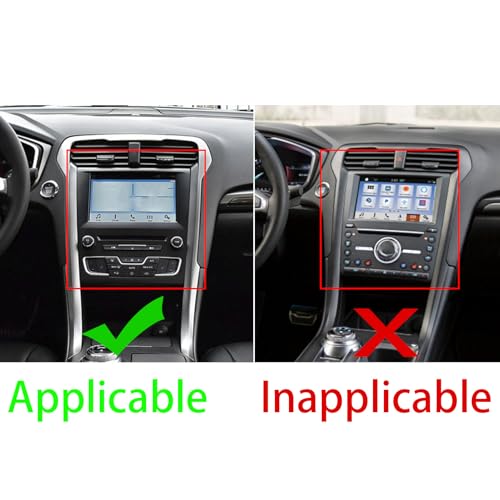 Real 3K Red Carbon Fiber Car Central Console Navigation Screen CD Player Control Panel Sticker Auto Interior Accessories Compatible with Ford Mondeo/Fusion 2013 2014 2015 2016 2017 2018 2019 - color: Red-gps Screen Panel