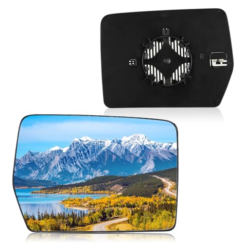 BDFHYK Mirror Glass Compatible with F150 2004-2014 Side View Heated Convex Mirror Glass with Backing Plate, Replaces 4L3Z-17K707-DA, 4L3Z17K707DA, Heated (Right Side) - size: Right Passenger Side, style: 2004-2014 F-150