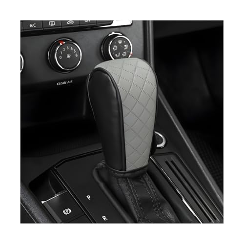 Car Gear Shift Cover, Diamond Embroidery Design Anti-Slip Vehicle Shifter Lever Protector, Automotive Shift Knob Handle Decoration, Universal for SUV Automobile Truck (Black Grey) - color: Black Grey