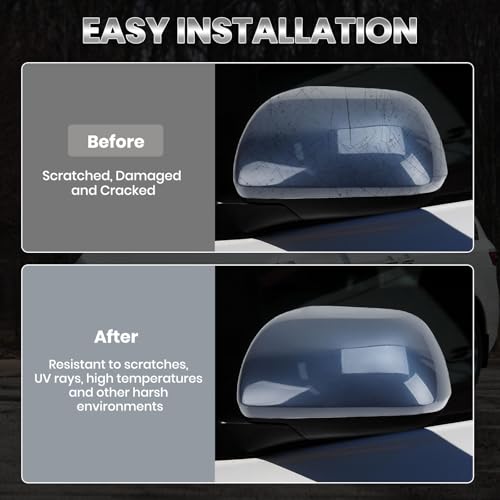 Compatible with 2012-2020 Toyota Sienna Left Side Mirror Cover Cap, Blue Driver Side Clip-on Mirror Cap Replacement Without Turn Signal Light Replaces for 87945-08021-J0 - color: Left Blue