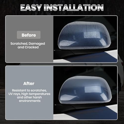 Compatible with 2012-2020 Toyota Sienna Left Side Mirror Cover Cap, Blue Driver Side Clip-on Mirror Cap Replacement Without Turn Signal Light Replaces for 87945-08021-J0 - color: Left Blue