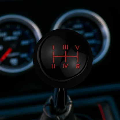 Abfer 5 Speed Shift Knob Upper Left Gear Shift Knobs Ball Manual Stick Shifting Handle Fit for Vehicles (Black) - color: Black-10