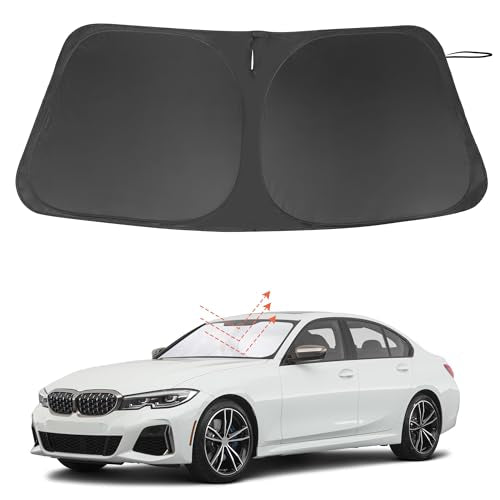 Windshield Sun Shade Custom Fit for 2019-2024 2025 2026 BMW 3 Series Accessories Foldable Sunshade Sun Blocker Protect Car from Sun Rays & Heat Damage Keep Car Cooler - size: Fit BMW 3 Series 2019-2026