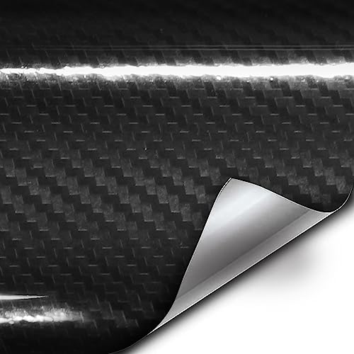 VViViD High Gloss Epoxy Black Carbon Fiber Vinyl Detailing Wrap Tape DIY Roll (1" x 20ft) - size: 1" x 20ft