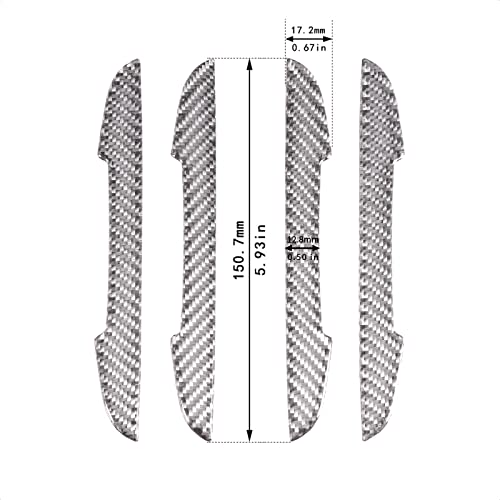 4Pcs Universal Real Carbon Fiber with 2mm Twill Woven Texture Door Edge Guard Paint Scratch Bumper Protector Anti Door Slam Silver Protective Pad Sticker Film for SUV Truck - size: L