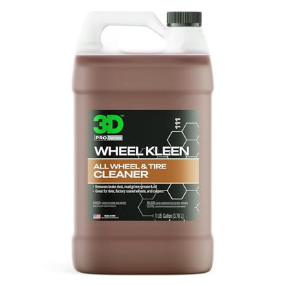 3D Wheel Kleen - High-Foaming Wheel & Tire Cleaner, Removes Brake Dust, Road Grime & Grease, Safe for All Factory Wheels & Calipers, Professional-Grade - 1 Gallon - size: 128 Fl Oz (Pack of 1)