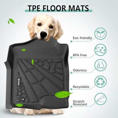 KARPAL Floor Mats for 2001-2007 Chevy Silverado/GMC Sierra 1500/2500/3500 (Only Fit Extended Cab Classic Body Style), All-Weather TPE Custom Fit Floor Liners Car Accessories - style: 2001-2007 | For Chevy Silverado Extended Cab| 1st & 2nd Row
