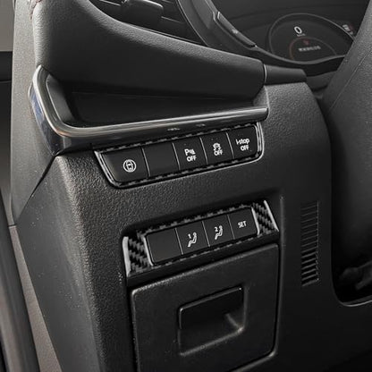 AIRSPEED Carbon Fiber for Mazda 3 Axela 2019-2025 Driver Side Center Console Button Frame Cover Interior Trim Accessory, Black - color: Driver Side Button Frame