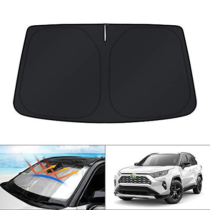 KUST Windshield Sun Shade for Toyota RAV4 2019-2022 2023 2024 2025 2026 Window Accessories Shade Sun Visor Cover Foldable Block UV Rays - size: For Toyota Rav4 2019-2025