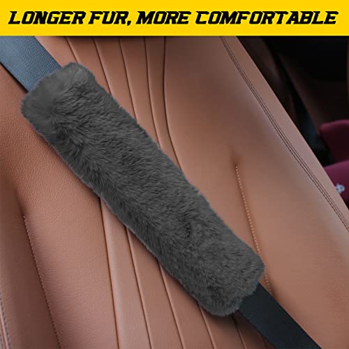 GAMPRO Car Seat Belt Pad Cover, 2-Pack Soft Car Safety Seat Belt Strap Shoulder Pad for Adults and Children, Suitable for Car Seat Belt, Backpack, Shoulder Bag - color: gray