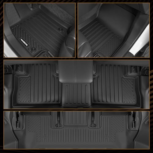 Naibeve Floor Mats for Cadillac XT6 2020-2025 2026 7 Seats (2nd Row Bench Seats) - All Weather for Cadillac XT6 Floor Mats & Cargo Mat with Backrest Mat & 2nd Row Backrest Mats Interior Accessories - size: 20)XT6 7 Seats Set|2020-2026