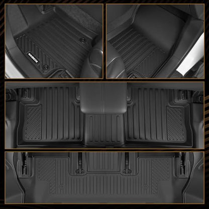 Naibeve Floor Mats for Cadillac XT6 2020-2025 2026 7 Seats (2nd Row Bench Seats) - All Weather for Cadillac XT6 Floor Mats & Cargo Mat with Backrest Mat & 2nd Row Backrest Mats Interior Accessories - size: 20)XT6 7 Seats Set|2020-2026
