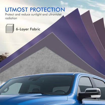 Car Cover Waterproof All Weather, 6 Layers Outdoor Full Exterior Cover Rain Sun UV Snowproof Protection with Zipper Cotton, Mirror Pocket for Dodge Ram - style: Dodge Rams