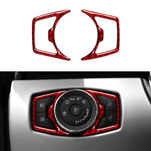 Car Headlight Switch Sticker Carbon Fiber Decal Interior Trim Accessories for Ford Mustang 2015 2016 2017 2018 2019 2020 2021 2022 2023 - color: Headlight Switch