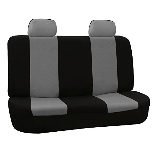 FH Group Car Seat Cover for Back Seat Cloth - Universal Fit Rear Seat Covers for Cars with Solid Bench,Car Seat Protector for Dogs and Kids,Car Interior Accessories for SUV, Sedan and Van Gray - color: Gray, style: Seat Cover Rear Set