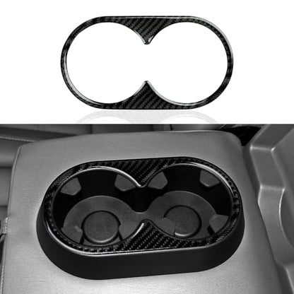 Car Carbon Fiber Cup Holder Sticker Decal Cover Interior Trim for Chevrolet Silverado/GMC Sierra 1500 2500HD 3500HD 2014-2018 Accessories - color: Cup Holder
