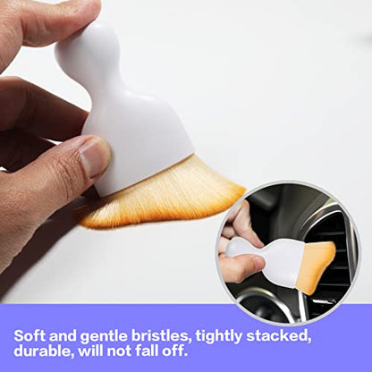 AOCISKA Car Interior Detailing Brush,Soft Bristle Cleaning Brush Car Detailing Brush Dusting Brush,Car Interior Cleaning Tool,Auto Detail Brush Car Dash Duster Brush (White with Cap) - color: White With Cap