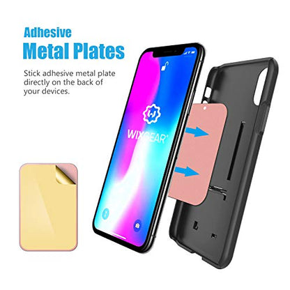 Mount Metal Plate with Adhesive for Magnetic Cradle-Less Mount - X4 Pack 2 Rectangle and 2 Round (Compatible with Magnetic mounts) (Rose Gold) - color: Rose Gold