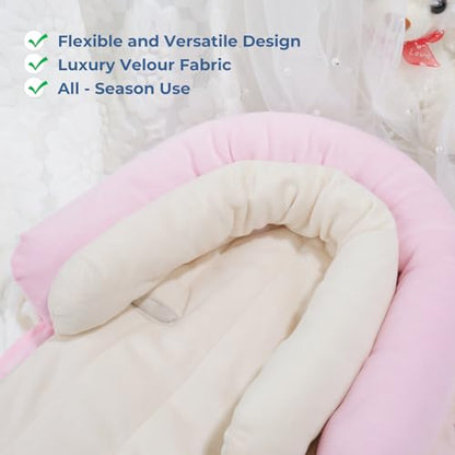 COOLBEBE New 2-in-1 Babybody Supports for Baby Newborn Infants - Extra Soft Stroller Cushion Pads Car Seat Insert, Seasons, Pink - color: Pink-1