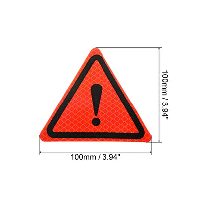PATIKIL Reflective Stickers, 2 Pack 3.94 x 3.94 Inch Waterproof Adhesive High Visibility Night Caution Warning Triangle Safety Tape Reflector for Trucks Trailers Cars, Red - color: Red