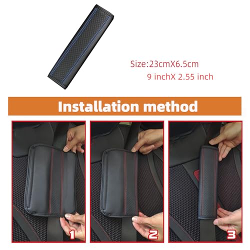 2PCS Car Seat Belt Cover, Soft Shoulder Strap Covers Harness Pads, Safety Leather Seatbelt Comfort Driving Cushion Protect Your Shoulder and Neck Universal for Car, SUV,Truck (Black/Blue) - color: Black/Blue