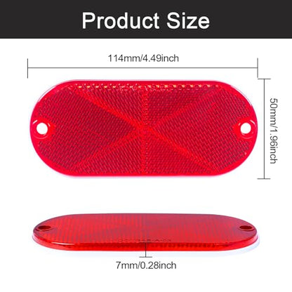 10 Pack 4.5 Inch Red Screw on Reflectors, DOT SAE Approval Road Safety Fence Gate Posts Rear Reflectors for Mailboxes Driveway Trailer Caravan Tunnels Truck Tractor Boat Lorry Motorcycle
