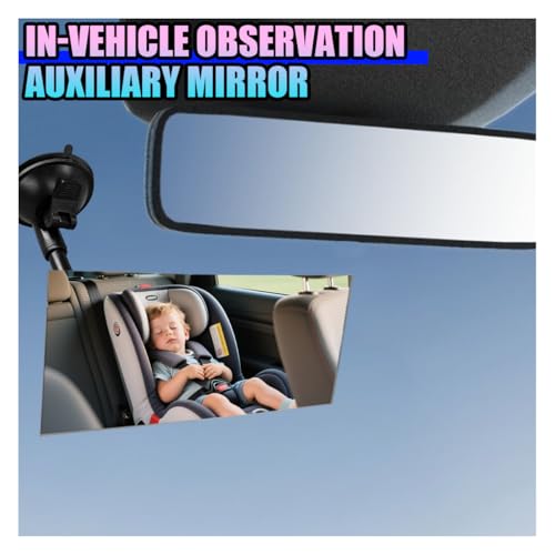 Baby Car Rearview Mirror with Suction Cup, 360 Degrees Wide Angle Automotive HD Glass Convex Mirror, Vehicle Interior Blind Spot Mirrors for RV, SUV, Truck(Rectangular) - size: Rectangular